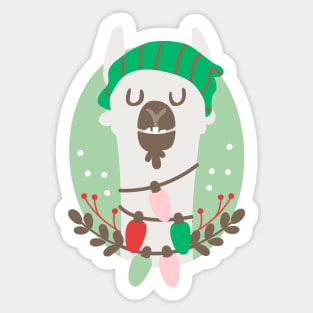 Christmas llama Sticker